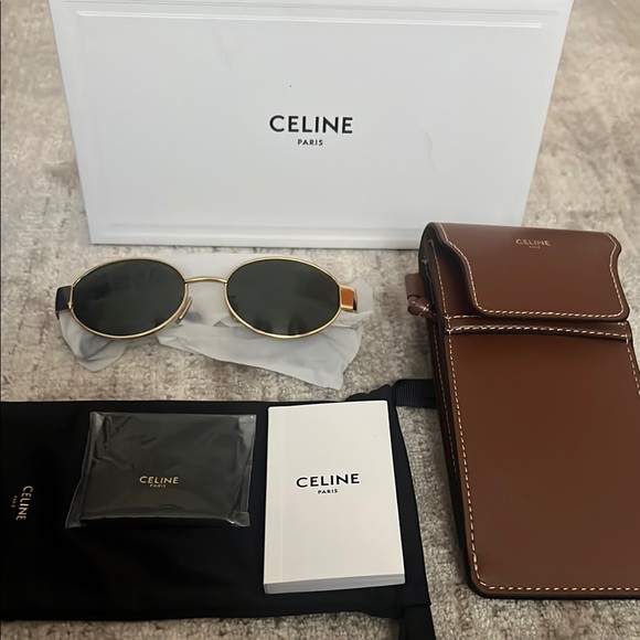 Celine Sunglasses Gold CL4023 5U - Picture 2 of 7